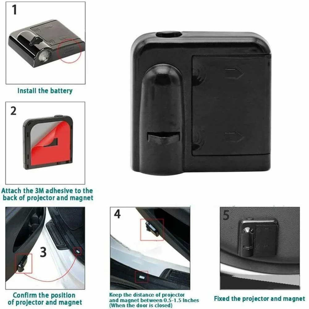 4x PCs Superman Logo Wireless Car Door Welcome Laser Projector Emblem